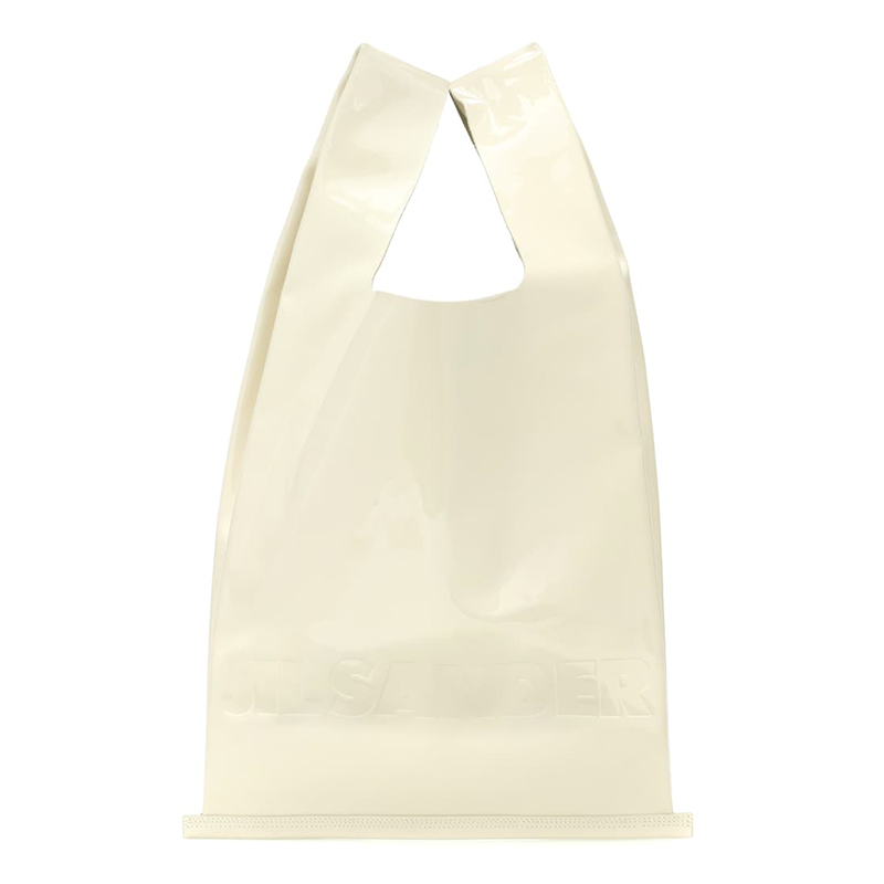 Patent白色tote bag