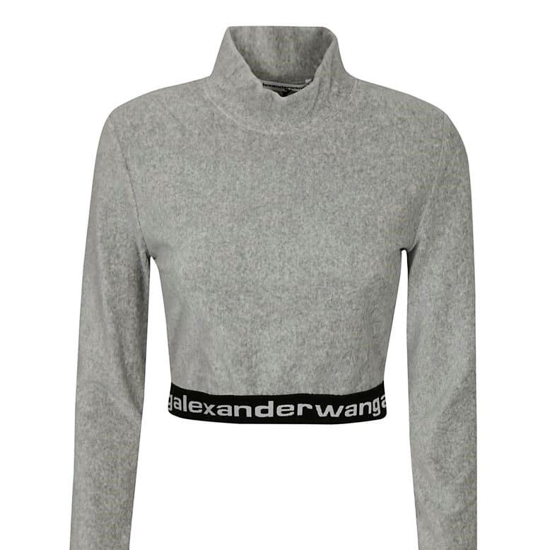 ALEXANDER WANG Alexander Wang Stretch Corduroy Cropped Sweatshirt
