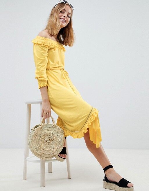 Asos Design黃色連身裙