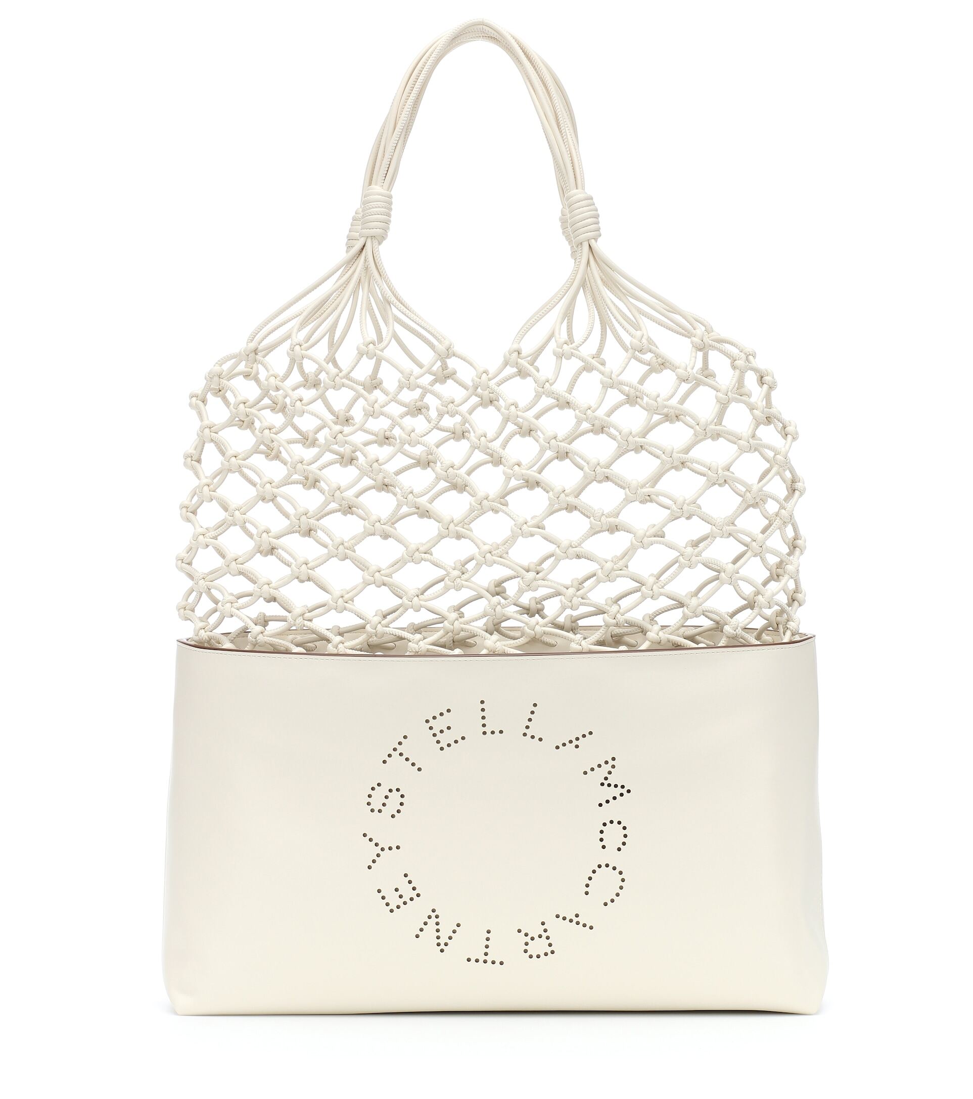 STELLA MCCARTNEY Stella Logo knotted tote 米白色手袋