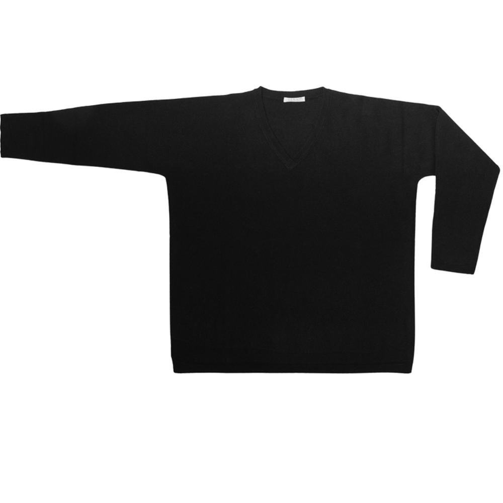 DALMA Made By DENNY Cashmere Loose-Fit Black Sweater