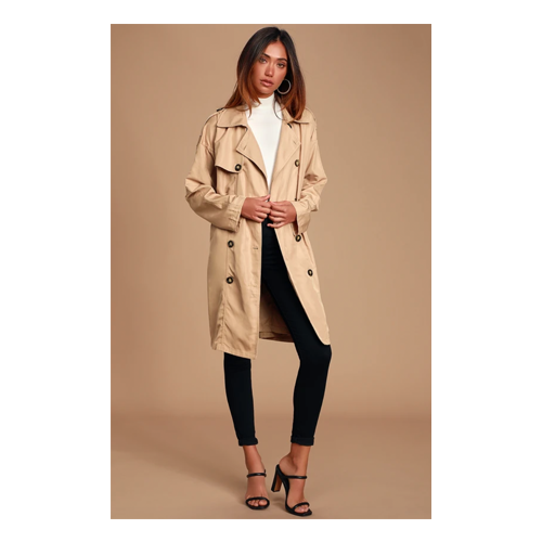 Tan Belted Trench Coat