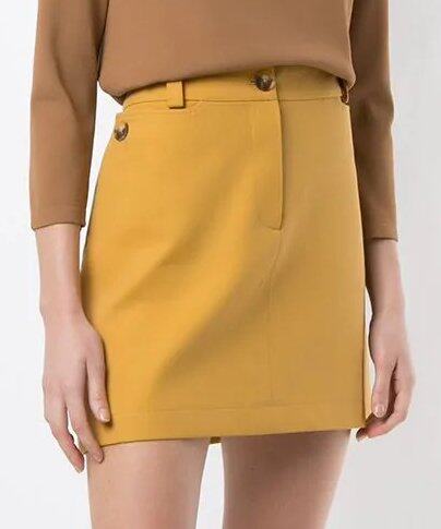 Egrey黃色棉質短裙