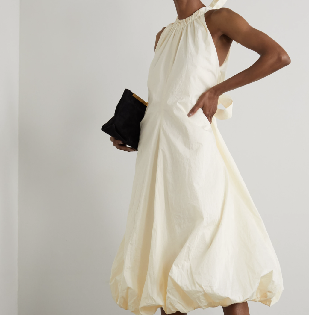 RENAISSANCE RENAISSANCE + The Vanguard Loula crinkled cotton-blend midi dress