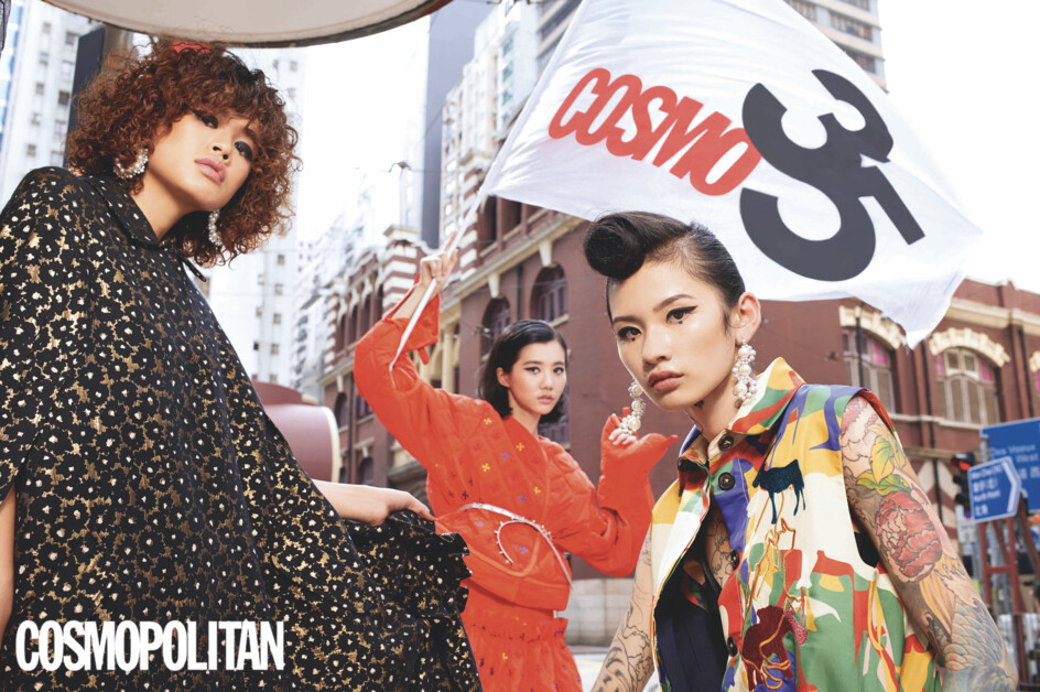 【Cosmo35 X 模特兒新勢力】Amber、Clara及Ayu穿著本地年輕設計師衣飾展現舊香港醉