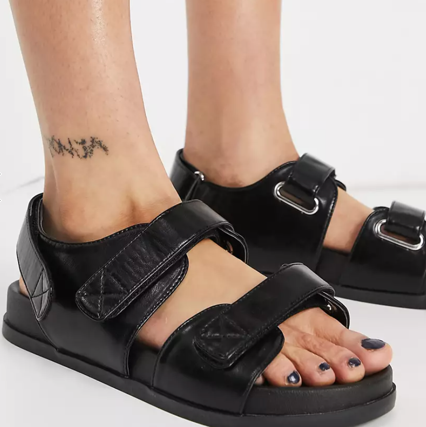 ASOS DESIGN Factually sporty sandals in black