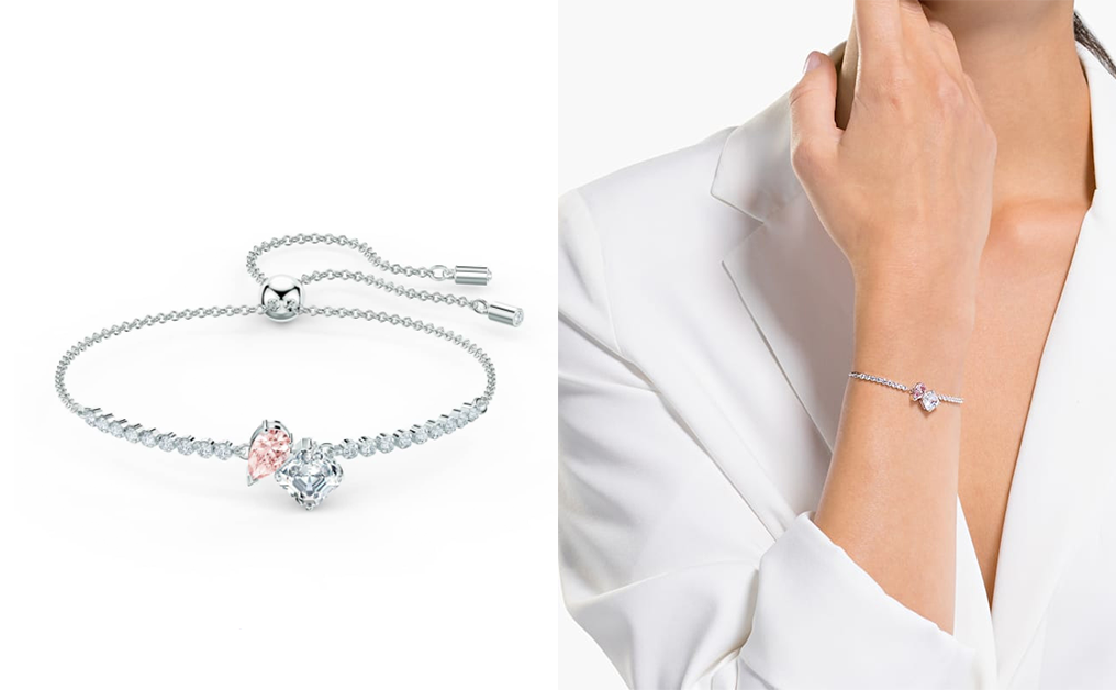 Swarovski Attract Soul雙色水晶手鍊鑲上閃亮迷人的水晶加上心形裝飾