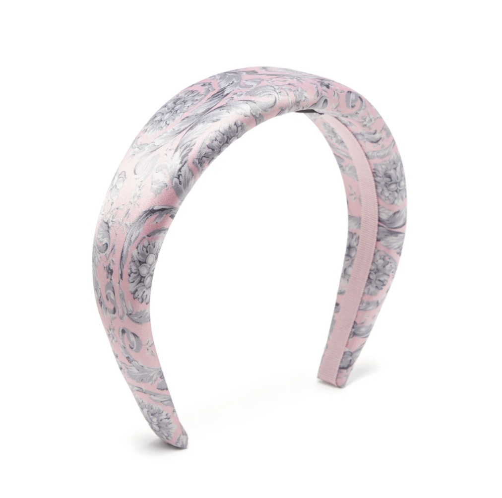 Versace 粉色花紋頭箍