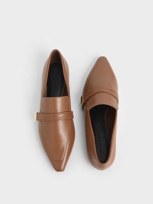 Charles & Keith 金屬尖頭樂福鞋