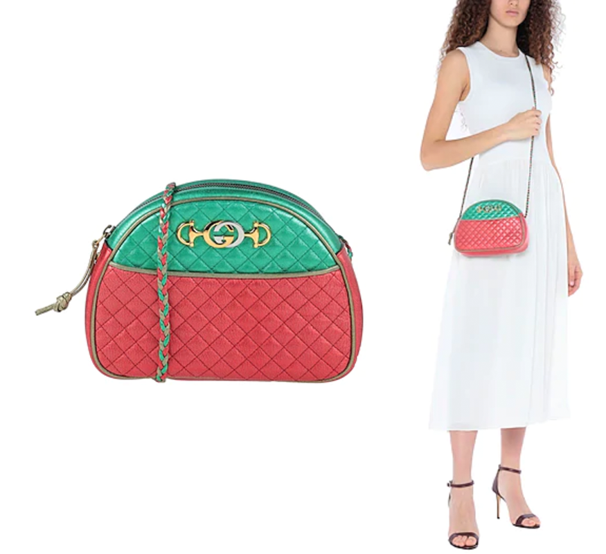 今次Gucci選用大膽的紅綠撞色選擇，有別於平時monogram的設計，令這個手袋更值得收藏。它選用100％皮革並由意大利工匠人手縫製，絕對非常耐用。