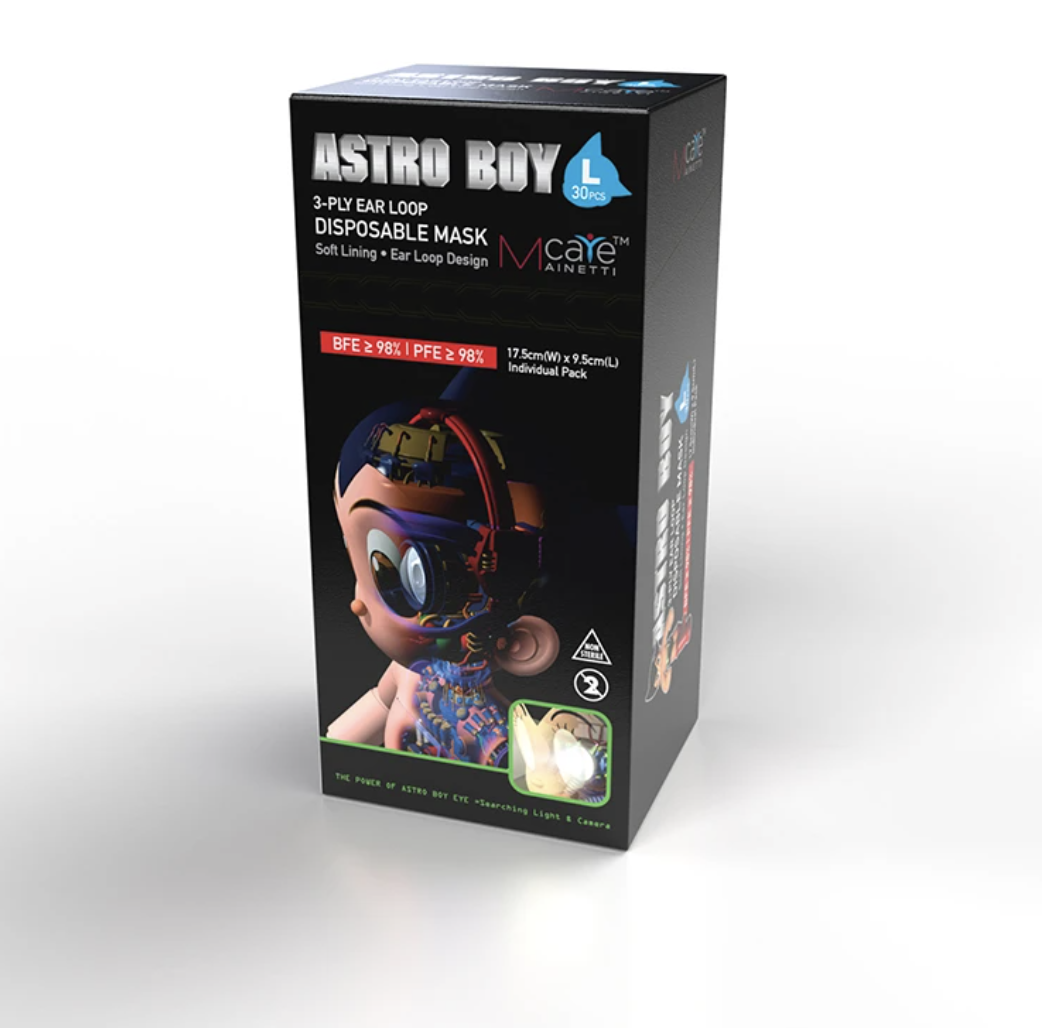 MainettiCare Astro Boy 小飛俠三層一次性獨立包裝口罩 (成人)