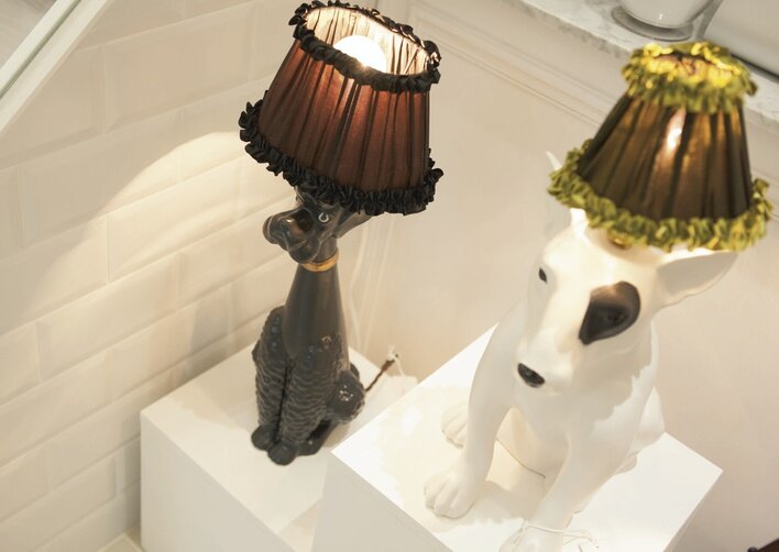 動物造型的座檯燈，絕對能為家添生氣。(Poodle - $2,840 / Bull terrier - $3,800 / Bulldog - $4,040 /A