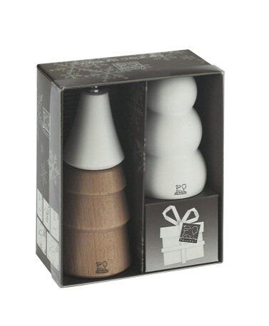 法國經典品牌Peugeot新推出黑椒研磨器及鹽瓶，包括櫸木製白頂樹形黑椒研磨器及外型趣致、雪人形狀的鹽瓶。($570/set,Exclusivites)